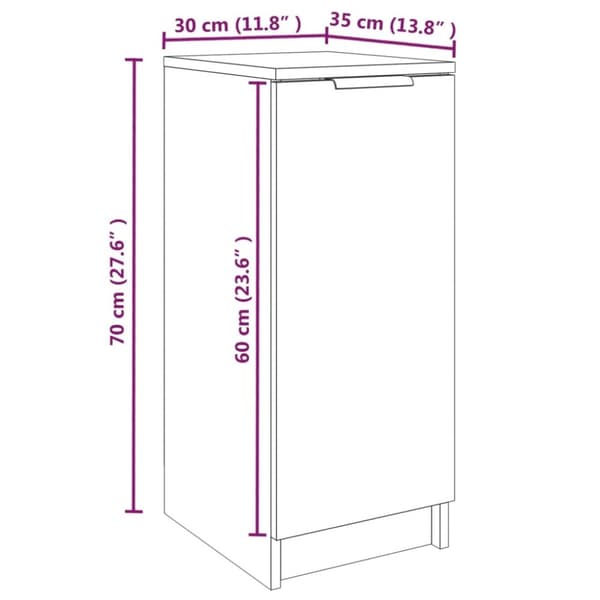 vidaXL skoskab 30x35x70 cm konstrueret træ sort -  Skoopbevaring