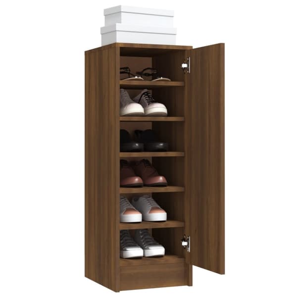 vidaXL skoskab 32x35x92 cm konstrueret træ brun egetræsfarve -  Skoopbevaring