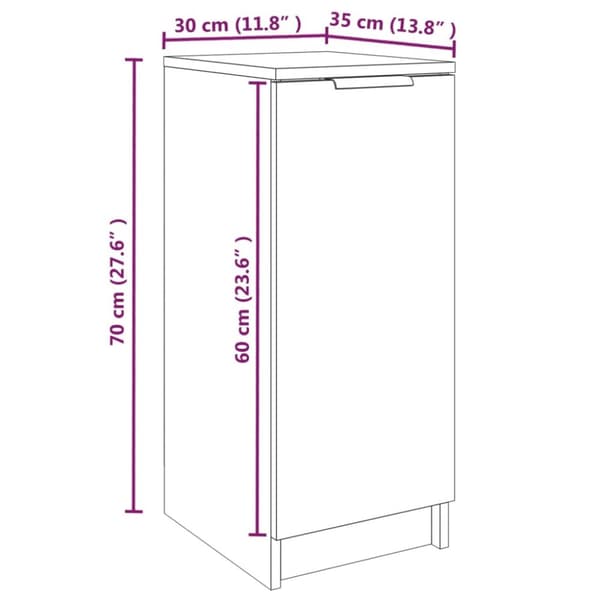 vidaXL Skoskåp betonggrå 30x35x70 cm konstruerat trä - Skoställ & skohyllor