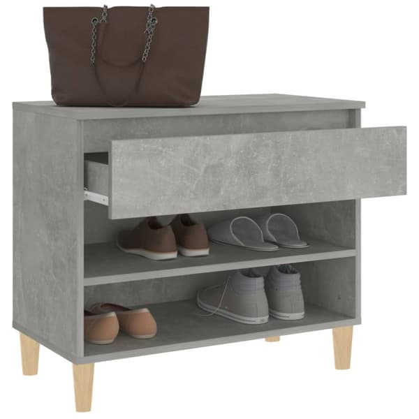 vidaXL skoreol 70x36x60 cm konstrueret træ betongrå -  Skoopbevaring