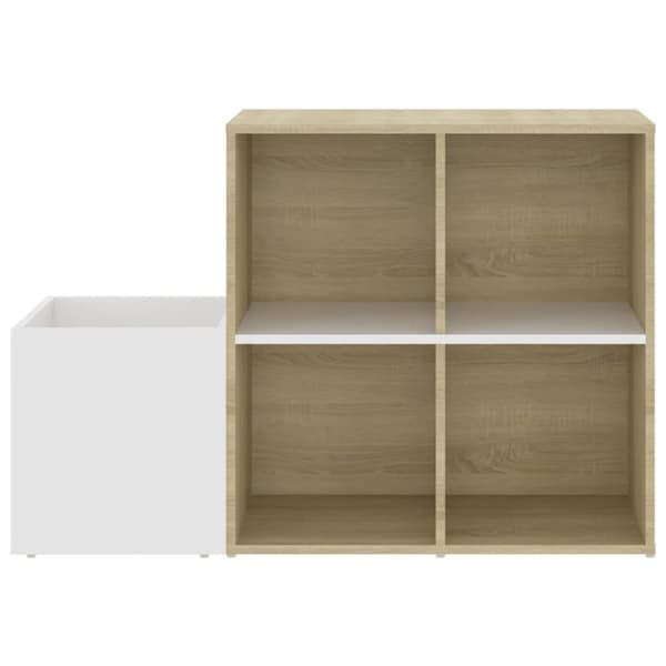 vidaXL skoskab 105x35,5x70 cm konstrueret træ hvid og sonoma-eg -  Skoopbevaring