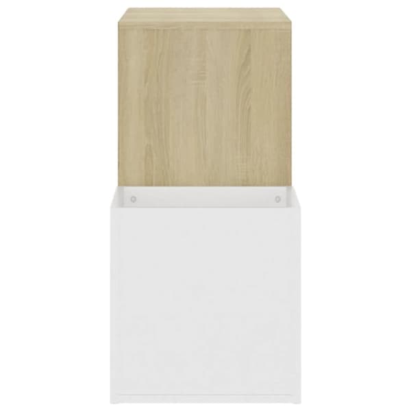 vidaXL skoskab 105x35,5x70 cm konstrueret træ hvid og sonoma-eg -  Skoopbevaring