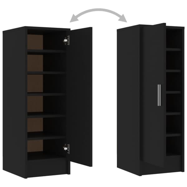 vidaXL skoskab 32x35x92 cm spånplade sort - Skoopbevaring