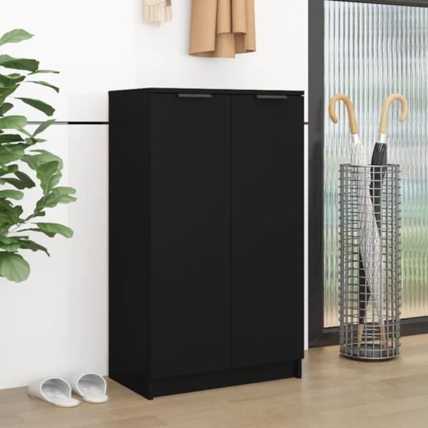 vidaXL Skoskåp svart 59x35x100 cm konstruerat trä -  Skoställ & skohyllor