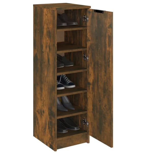 vidaXL skoskab 30x35x100 cm konstrueret træ røget egetræsfarve -  Skoopbevaring
