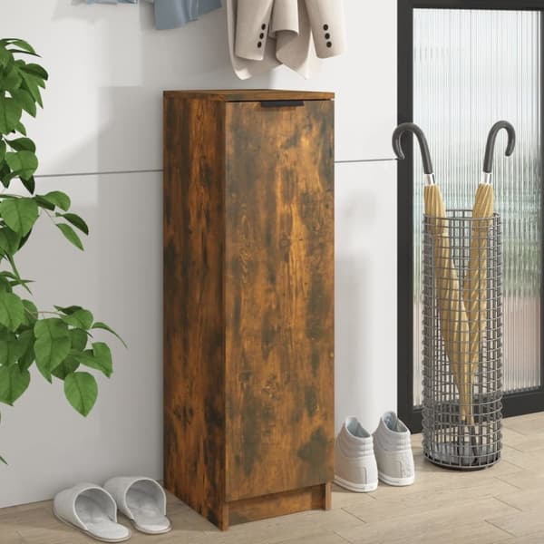 vidaXL Kenkäkaappi savutammi 30x35x100 cm tekninen puu -  Kenkähyllyt & -telineet