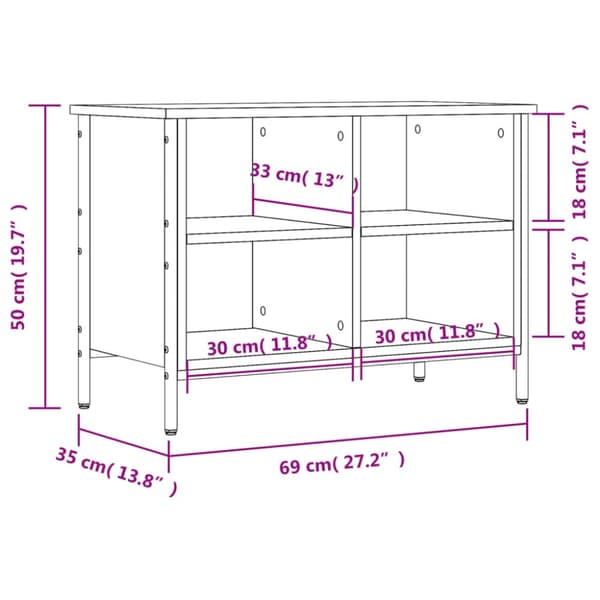 vidaXL Skohylla brun ek 69x35x50 cm konstruerat trä -  Skoställ & skohyllor