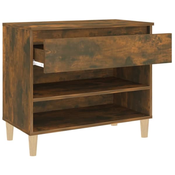 vidaXL Skoställ rökfärgad ek 70x36x60 cm konstruerat trä -  Skoställ & skohyllor