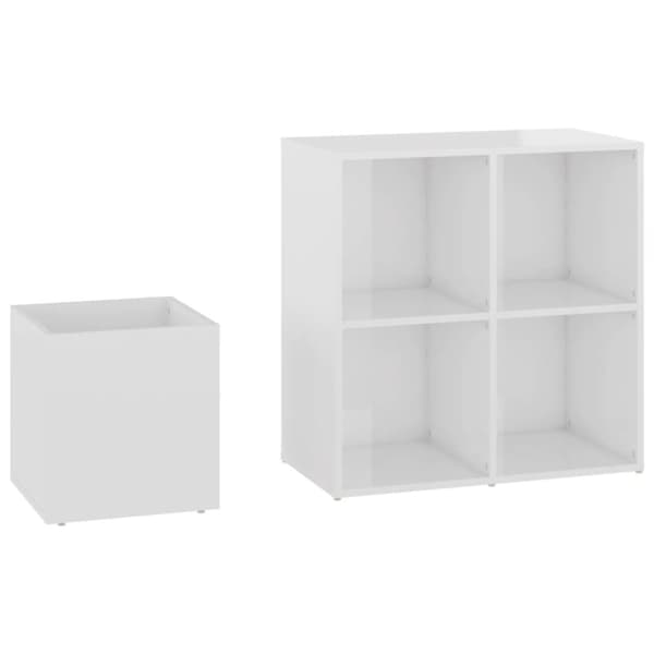 vidaXL skoskab 105x35,5x70 cm konstrueret træ hvid højglans - Skoopbevaring