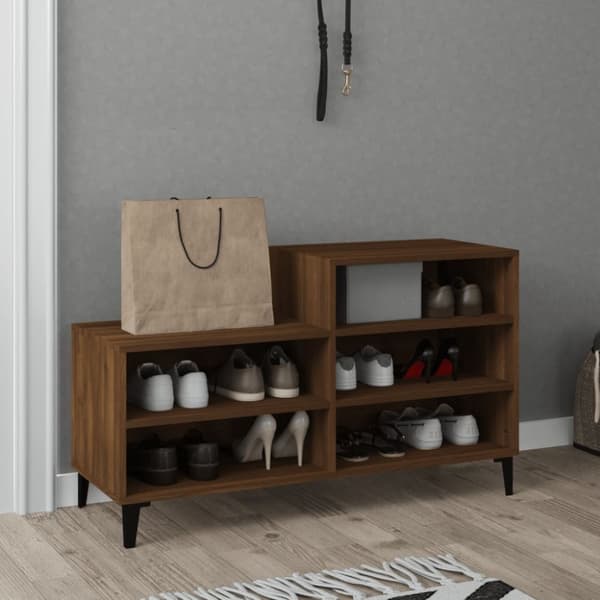 vidaXL Skoskåp brun ek 102x36x60 cm konstruerat trä -  Skoställ & skohyllor