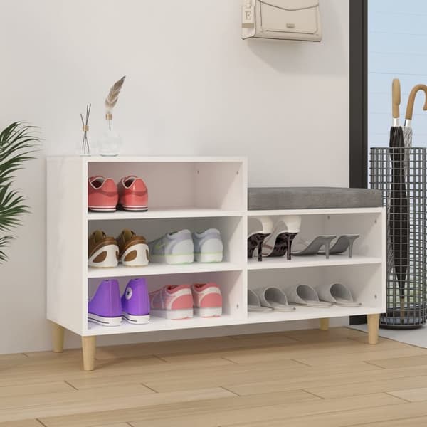 vidaXL skoreol 102x36x60 cm konstrueret træ hvid -  Skoopbevaring