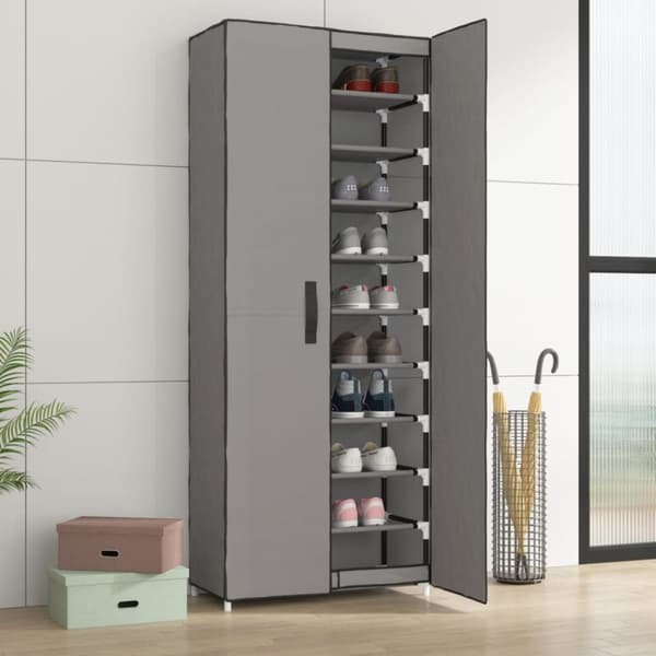 vidaXL skoskab 60x30x166 stof grå -  Skoopbevaring