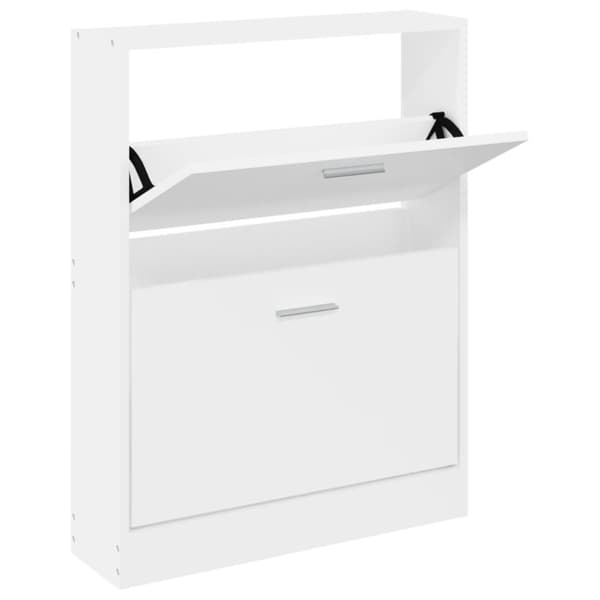 vidaXL skoskab 59x17x81 cm konstrueret træ hvid -  Skoopbevaring