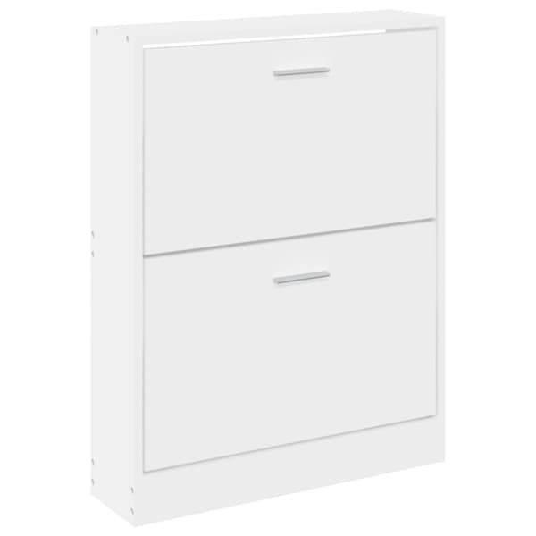 vidaXL skoskab 59x17x81 cm konstrueret træ hvid -  Skoopbevaring