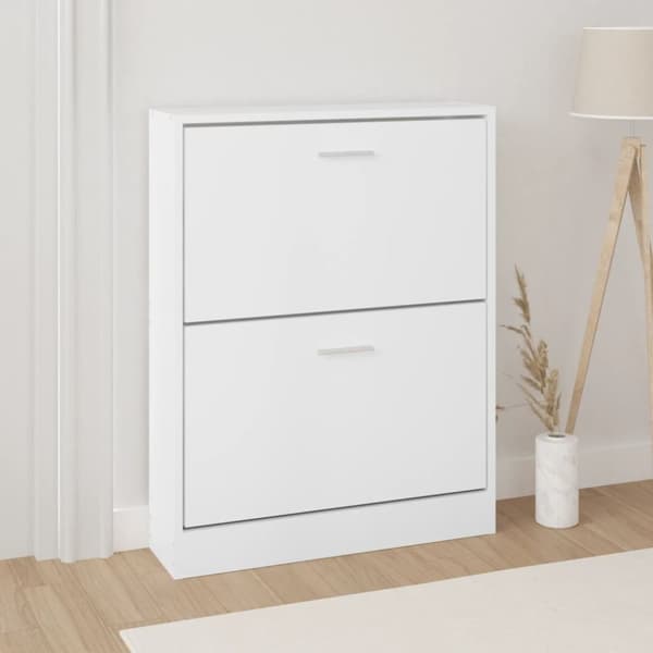vidaXL skoskab 59x17x81 cm konstrueret træ hvid -  Skoopbevaring