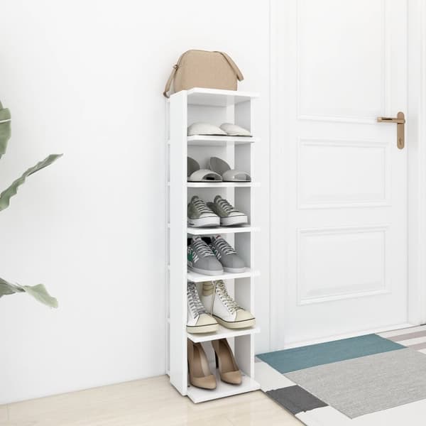 vidaXL skoskab 27,5x27x102 cm konstrueret træ hvid -  Skoopbevaring