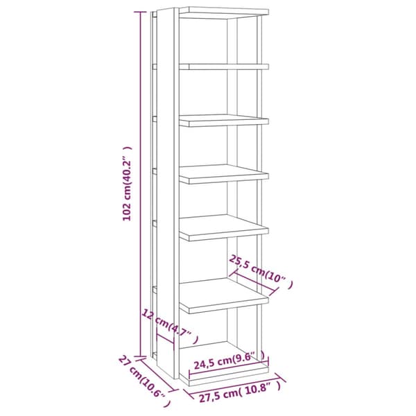 vidaXL skoskab 27,5x27x102 cm konstrueret træ hvid -  Skoopbevaring