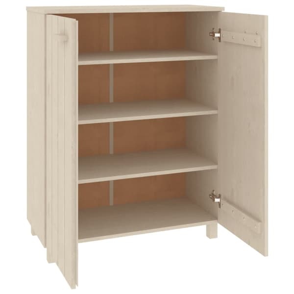 vidaXL skoskab HAMAR 85x40x108 cm massivt fyrretræ honningbrun -  Skoopbevaring