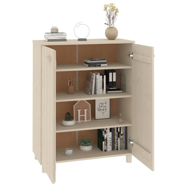vidaXL skoskab HAMAR 85x40x108 cm massivt fyrretræ honningbrun -  Skoopbevaring
