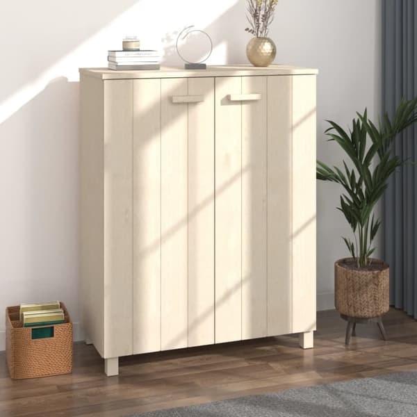 vidaXL skoskab HAMAR 85x40x108 cm massivt fyrretræ honningbrun -  Skoopbevaring