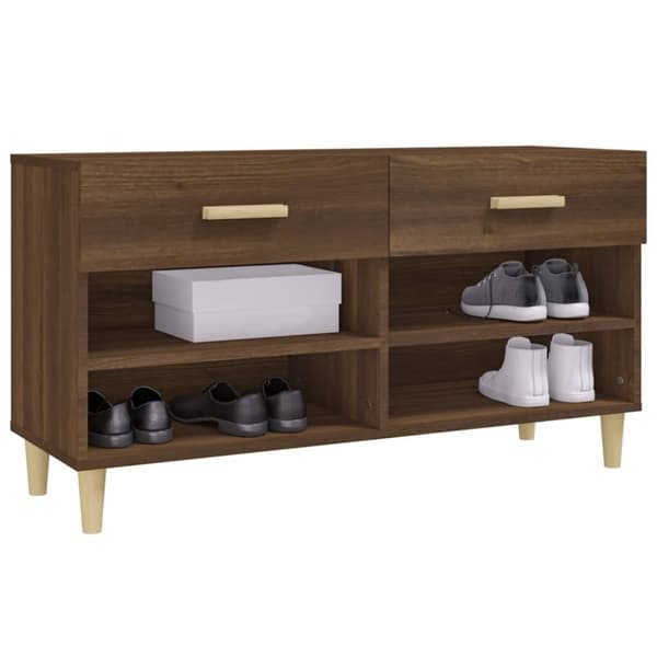 vidaXL Skoställ brun ek 102x35x55 cm konstruerat trä -  Skoställ & skohyllor