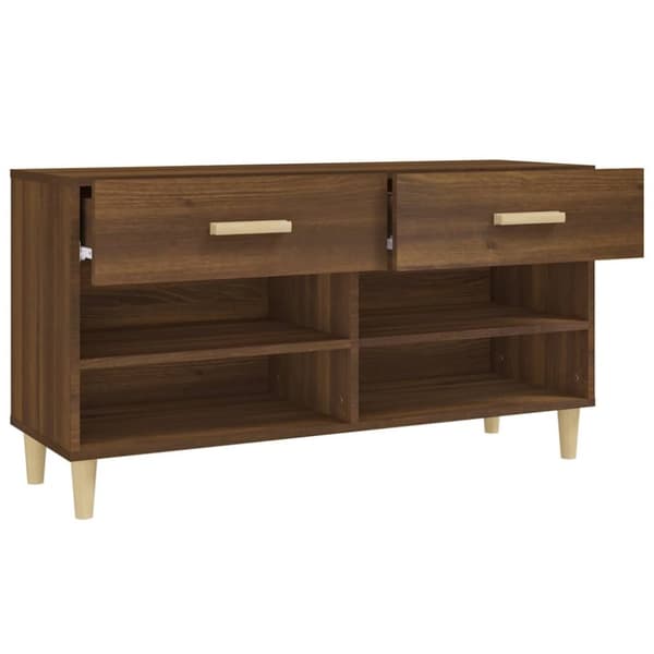 vidaXL Skoställ brun ek 102x35x55 cm konstruerat trä -  Skoställ & skohyllor