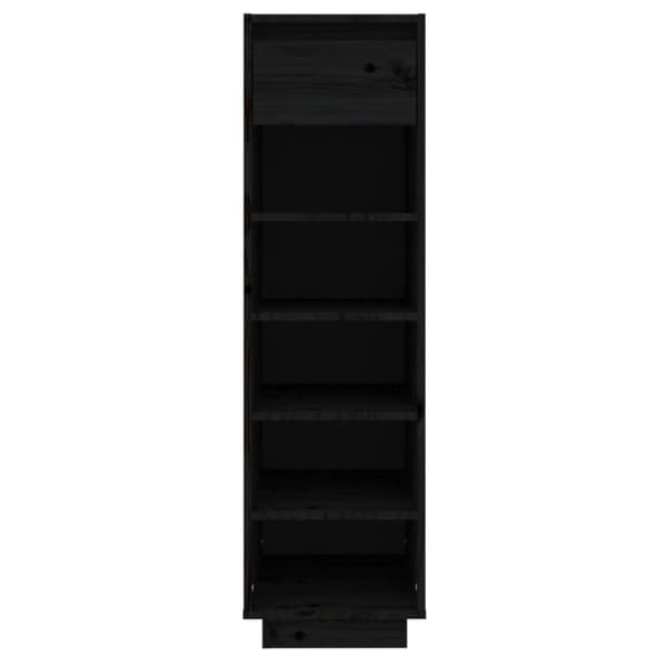 vidaXL skoreol 34x30x105 cm massivt fyrretræ sort -  Skoopbevaring