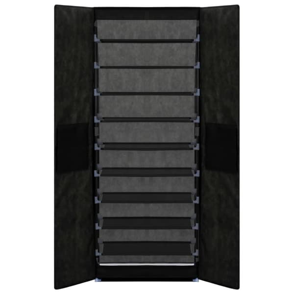 vidaXL skoskab 60 x 30 x 166 cm stof sort -  Skoopbevaring