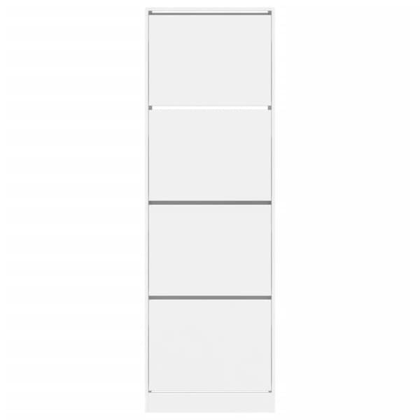 vidaXL skoskab med 4 vippeskuffer 60x34x187,5 cm hvid -  Skoopbevaring