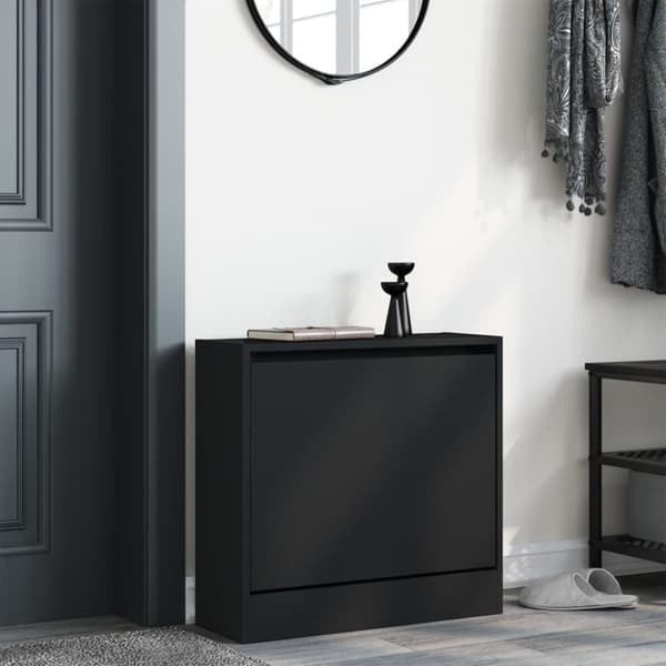 vidaXL skoreol 60x21x57 cm konstrueret træ sort - Skoopbevaring