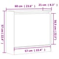 Miniatyrbillede 10 af 11: vidaXL skoreol 60x21x57 cm konstrueret træ sort -  Skoopbevaring