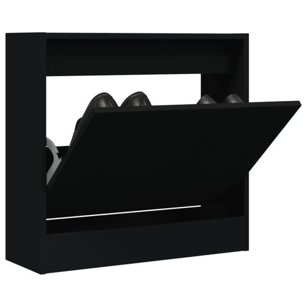 vidaXL skoreol 60x21x57 cm konstrueret træ sort - Skoopbevaring
