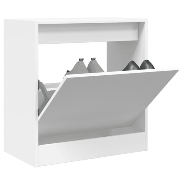 vidaXL Skohylla vit 60x34x63,5 cm konstruerat trä -  Skoställ & skohyllor