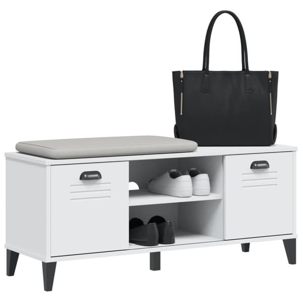 vidaXL Skobänk VIKEN vit 106x35x45 cm konstruerat trä -  Skoställ & skohyllor