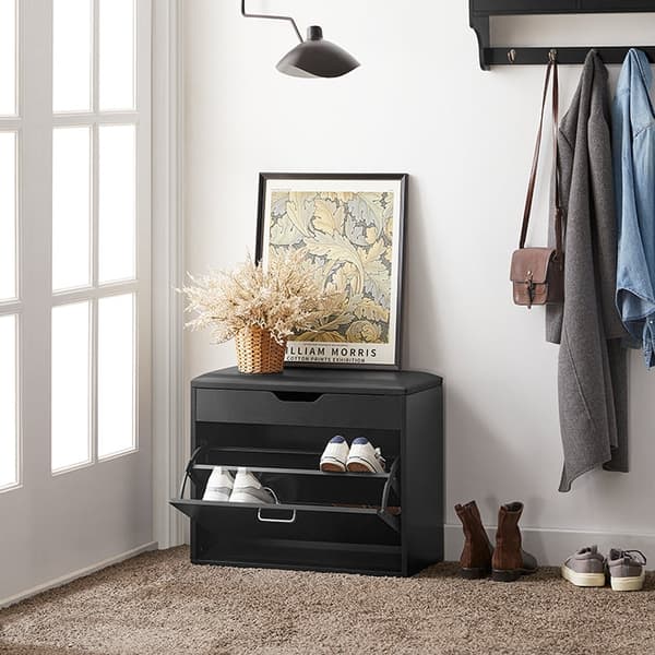 Rootz Skobänk med förvaring - Sko Tipper - Sittande byrå - Utrymmesbesparande design - Dolt fack - Bekväm sittdyna - 60cm x 50cm x 30cm