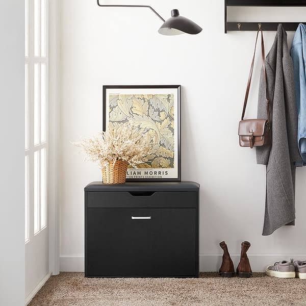 Rootz Skobänk med förvaring - Sko Tipper - Sittande byrå - Utrymmesbesparande design - Dolt fack - Bekväm sittdyna - 60cm x 50cm x 30cm