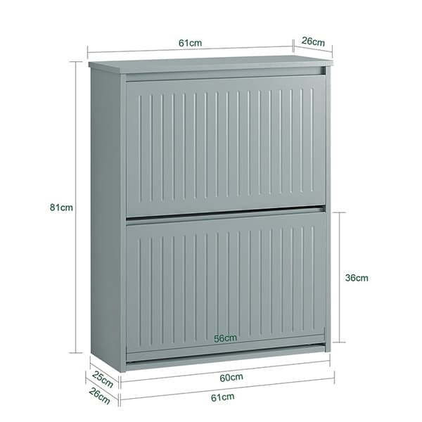 Rootz Justerbart Skoskab - Skovipper - Skostativ - Alsidig opbevaring - Justerbare rum - Nem montering - 61cm x 81cm x 26cm