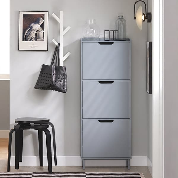 Rootz skovippeskab - Skoopbevaringsorganisator - Skokommode - Pladsbesparende design - Alsidig opbevaring - Forbedret stabilitet - Lysegrå - 50 cm x 1