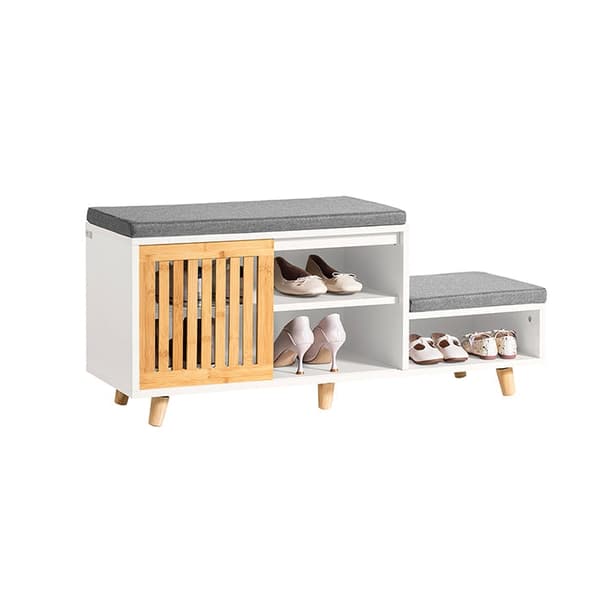 Rootz skoopbevaringsbænk - Siddende kommode - Skostativ - Ideel til familier - Pladsbesparende - Robust design - 101 cm x 46 cm x 35 cm