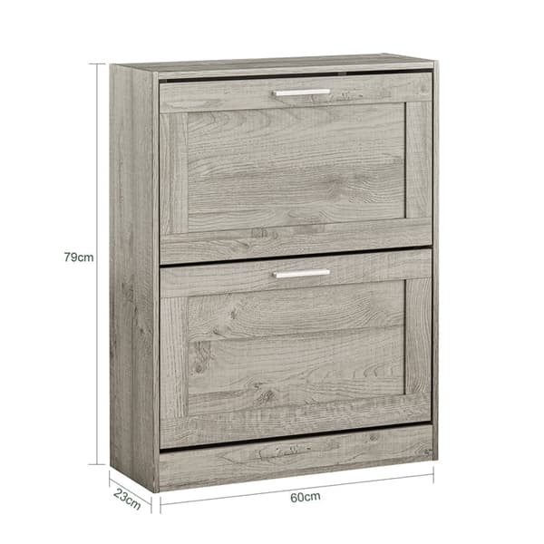 Rootz skoskab med vippelås - Skoopbevaring - Skoopbevaring - Vægsikker - Multifunktionel topplade - 60 cm x 79 cm x 23 cm