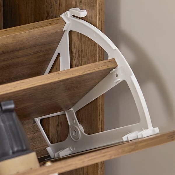 Rootz skoskab med 2 klapper - Skoopbevaring - Skoopbevaring - Sikker vippelås på væggen - Multifunktionel topplade - Pladsbesparende design - 60 cm x