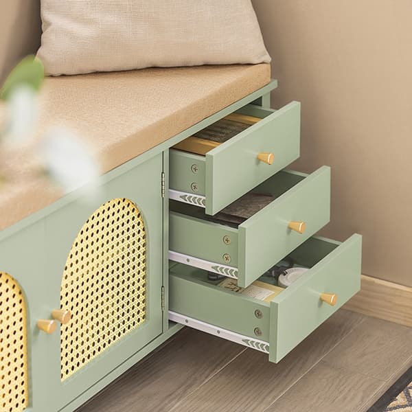 Rootz Modern Skobänk - Entrébänk - Förvaringsorganisator - Luftgenomsläppliga gallerdörrar - Justerbara hyllor - MDF-konstruktion - 100 cm x 46 cm x 3