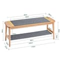 Pikkukuva 5 / 10: Rootz-kenkäpenkki säilytystilalla - Sisääntulopenkki - Sänkypenkki - Helppo koota - Kestävä - Ympäristöystävällinen - 110cm x 46cm x 37cm