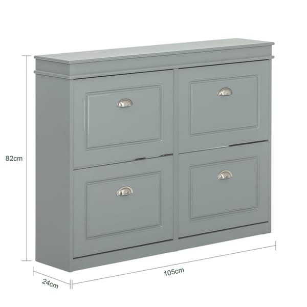 Rootz Skoskab med 4 klapper - Skovipper - Skoopdeler - FSC-certificeret - Robust konstruktion - Kan monteres på væggen - 105cm x 82cm x 24cm