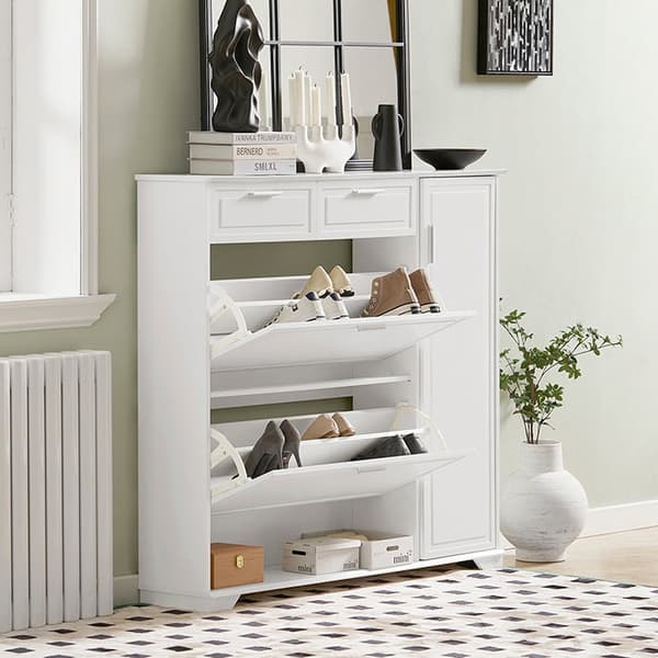 Rootz Shoe Cabinet Tipper - Skoförvaring - Skoorganisator - Kompakt design - Mångsidig förvaring - Slitstark MDF & PB Material - 120cm x 111cm x 26cm