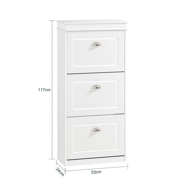 Rootz White Shoe Cabinet - Shoe Tipper - Shoe Organizer - FSC Certified - Robust konstruktion - Väggfästbar - 53cm x 117cm x 24cm