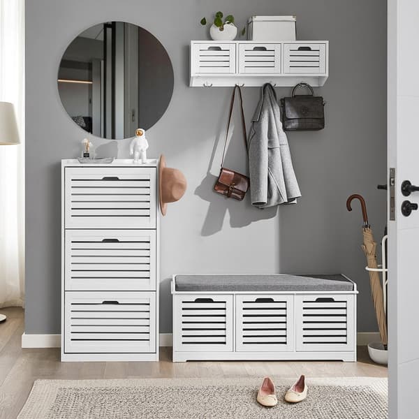 Rootz Skoskåp Tipper - Skoorganisator - Skoförvaring - 3 flikar Design - Snygga krokar - Mångsidig kombination - 55cm x 112cm x 30cm