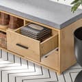 Miniatyrbillede 5 af 9: Rootz skoskab med bænk - Skoopbevaring - Skoopbevaring - MDF og gummitræ - Ekstra stabilitet med seks ben - Dobbelte opbevaringsskuffer - Dimensioner