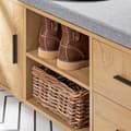 Miniatyrbillede 8 af 9: Rootz skoskab med bænk - Skoopbevaring - Skoopbevaring - MDF og gummitræ - Ekstra stabilitet med seks ben - Dobbelte opbevaringsskuffer - Dimensioner