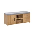 Miniatyrbillede 1 af 9: Rootz skoskab med bænk - Skoopbevaring - Skoopbevaring - MDF og gummitræ - Ekstra stabilitet med seks ben - Dobbelte opbevaringsskuffer - Dimensioner